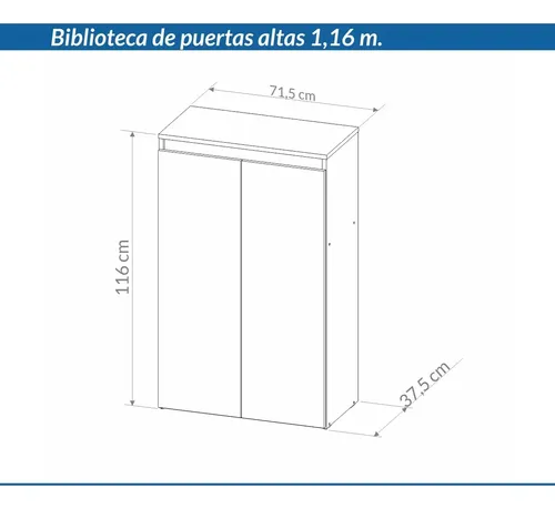 Biblioteca Organizador Oficina 2 Puertas Cod. 7928 117 X 71