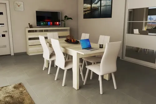 D_849873-MLA54956766711_042023-O.webp Mesa Cocina Comedor Capri 180 A 2.25 X 90- Patas Melamina
