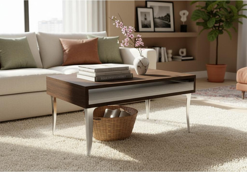 D_850227-MLA93264031697_092025-O.jpg Mesa De Living Luar- Elevable- Patas Cromadas- 90 X 56