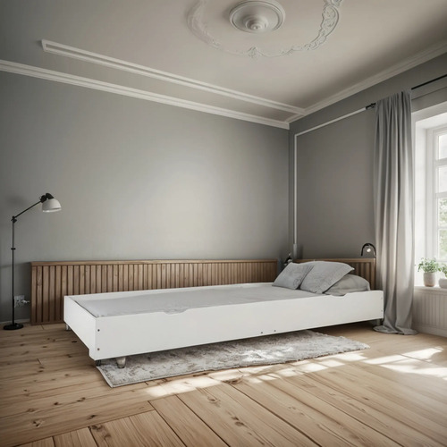 Carro Cama Pino Lustrado Para Colchon De 80 X 190