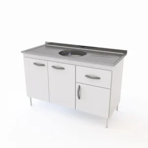 D_851136-MLA52147090138_102022-O.webp Bajo Mesada 3 Puertas, 1 Cajon + Mesada Acero Inox. - Dl 602