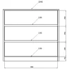 Cómoda 3 Cajones Línea Niza Organizador Dormitorio Living Guardado Ropa Accesorios Sin Tiradores Estilo Moderno Flotante... Gris / Roble Kendal