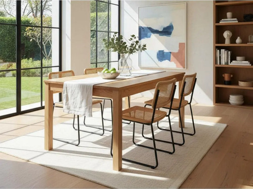 Mesa De Cocina- Comedor Lustre Paraiso 140 X 80 Base 4 Patas