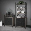 D_856023-MLU76588384214_062024-O.webp Biblioteca Estanteria Melamina Diseño Industrial Moderno Linea Soho Organizador Oficina Living Exhibidor Con Puertas Canyon Negro 172 Cm Ess070 Dielfe