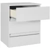 Mesa De Luz Fit 2 Cajones Moderna 100% Mdp Brillante Blanco