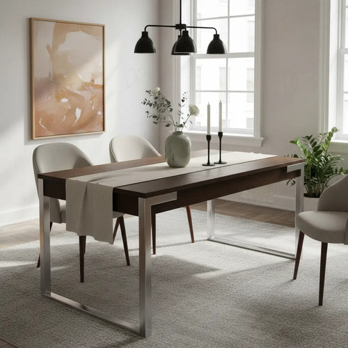 D_857106-MLA93329605787_092025-O.jpg Mesa Cocina Comedor Extensible 140 A 185 X 0.90. B. Cromado
