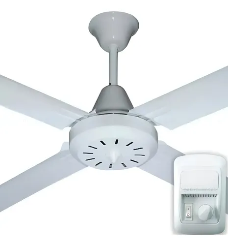 Ventilador De Techo Nacional Selene 4 Palas Chapa Color De La Estructura Blanco Color De Las Aspas Blanco Diámetro 115 Cm 1.15 M