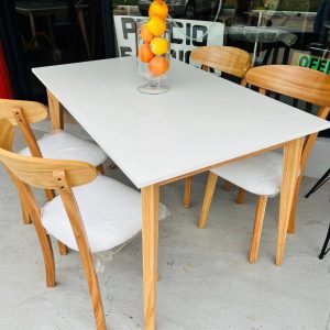 D_858841-MLA109372907770_042026-F.jpg Mesa Rect. 1.30 X 0.80 + 4 Sillas Engel Paraiso- Melamina
