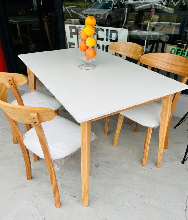D_858841-MLA109372907770_042026-F.jpg Mesa Rect. 1.30 X 0.80 + 4 Sillas Engel Paraiso- Melamina