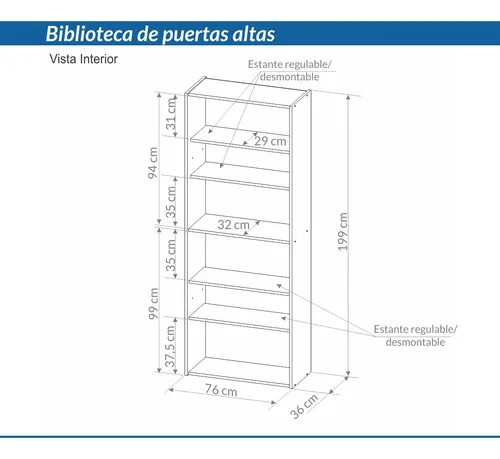 Biblioteca Organizador Oficina 2 Ptas. Estant 76 Cm. Cod 930