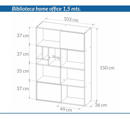 Biblioteca Organizador Con Estantes 103 X 154 X 36- Obl 117