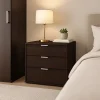 Cajonera 3 Cajones Organizador Dormitorio Living Oficina Con Tiradores Aluminio Correderas Metálicas Melamina Wengue 50 Cm Guardado Ca3cl Dielfe