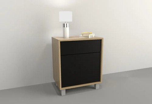 Mesa De Luz 1 Puerta, 1 Cajon. Sistema Push. Cod. 6426