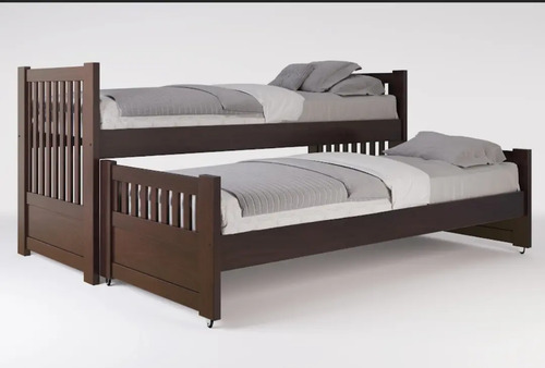 Cama Nido Doble Sin Carro Cama- Pino Lustrado- Cod. 109