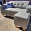 Sillón Living Recto 2 Cuerpos + Cubo- Aixa- Chenille