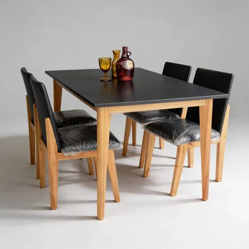 Mesa Rect. 1.30 X 0.80 + 4 Sillas Giner Paraiso- Melamina
