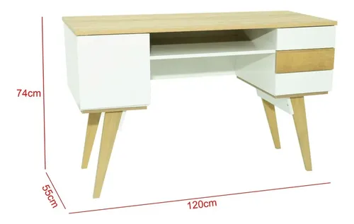 D_867236-MLA71008877242_082023-O.webp Escritorio 3 Cajones 1 Puerta Escandinavo- 100 X 55 Cod. 234