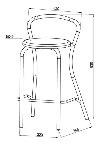 Banqueta Milano Tapizada Cuerina Taburete Alto Cocina Barra Desayunador Living Estructura Caño Redondo Resistente 120 Kg Moderna Negro Asiento Negro Bml017 Dielfe Laqueado