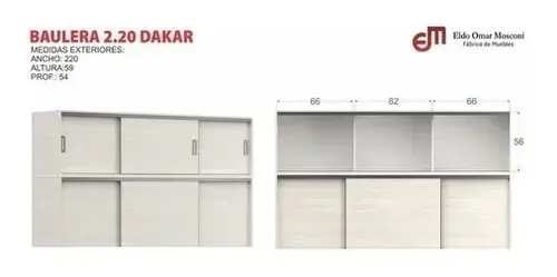 D_867678-MLA51952910418_102022-O.webp Placard 2,20 Mts. 3 Puertas Corredizas Con Baulera. Dakar
