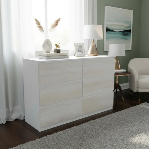 Comoda Chiffonier Cajonera 6 Cajones Mdf- 140 X 85 X 44