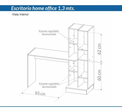 D_869070-MLA85676841212_062025-O.webp Escritorio Organizador Con Biblioteca 130 X 136 X 45 Oes 110