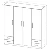 Ropero Placard Organizador 4 Puertas- 4 Cajones- Pac170