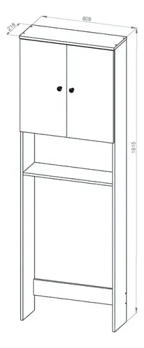 Mueble Para Baño Organizador Sobre Inodoro Mdp Melamina 3 Estantes 2 Puertas Color Blanco Mbc180 Dielfe