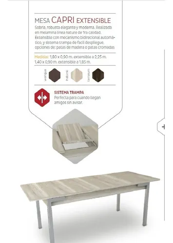 D_869937-MLA31637393442_072019-O.webp Mesa Cocina Comedor Extensible 140 A 185 X 0.90. B. Cromado