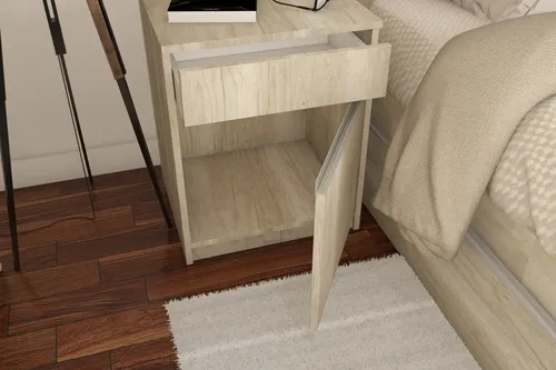 Mesa De Luz 1 Cajon 1 Puerta- 52 X 68 X 36- Stylus