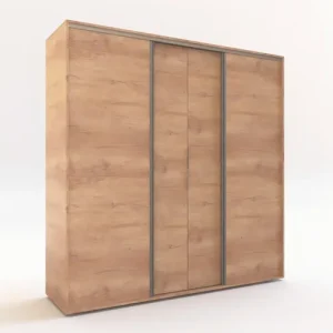 Placard Delos Melamina 4 Puertas 2 Corredizas Color Roble Nebraska 180cm Roble Nebraska Natural