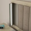 Respaldo P- Sommier Tapizado Kyomu C/ Luz Led, Usb Y Vidrio
