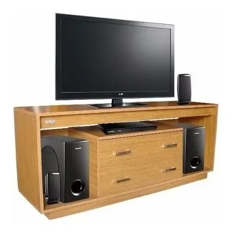 Excelente Rack Mesa Tv- Led Minimalista 2 Cajones Melamina