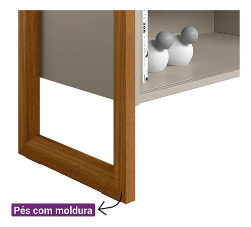 Estante Para Tv Gold Linea Brasil De 55 Pulgadas, Color Natural/blanco Roto
