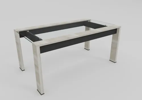 Mesa Cocina 180 X 90. Awen- Patas Melamina Tapa De Vidrio