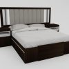 Respaldo P- Sommier Tapizado Kyomu C/ Luz Led, Usb Y Vidrio
