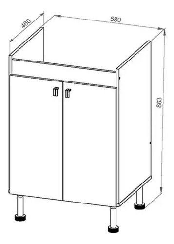 D_880856-MLA110116792655_042026-O.jpg Bajo Mesada Para Lavadero Sin Pileta. 58 X 86 X 46 Blr 060