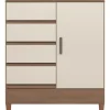 Cómoda Santos Andirá Fit 1.4 Con 4 Cajones/ 1 Puerta Jeq/off Jequitibá/off White