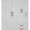 Placard Orlandi Bahía 1.51 Color Blanco De Melamina Con 5 Puertas Batientes