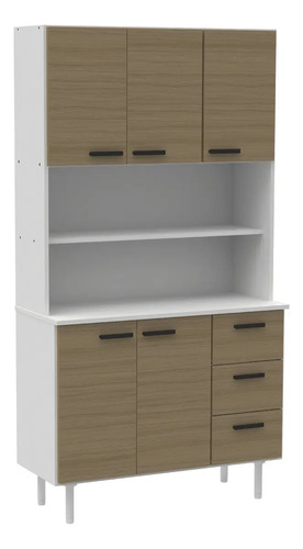 D_884649-MLA100270923461_122025-O.jpg Vajillero Aparador Mueble Organizador De Cocina Despensero Color Avellana