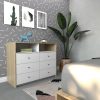 D_885007-MLA95671931754_102025-O.jpg Comoda Chifonier Cajonera 100x80 Mueble Minimalista 6 Caj. Color Olmo Finlandes Con Everest
