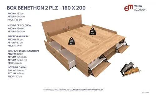 D_886606-MLA79344363504_092024-O.webp Base Box P- Sommier 140 O 160 X 200 4 Cajones- 2 Zapateros P