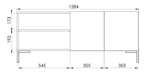 Rack Para Tv Led Melamina Caño- 2 Puertas- Estantes Ros 130