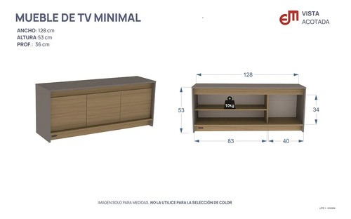 D_887137-MLA108817161860_032026-O.jpg Rack Mesa Para Tv Minimal - 3 Puertas- 128 X 53 X 36