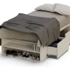 Cama 1 Plaza Con Cajones Box Madera Zapatero Estanteria Baulera Sommier Guardado Melamina Blanco 90x190 Cm Moderna Cam100 Dielfe