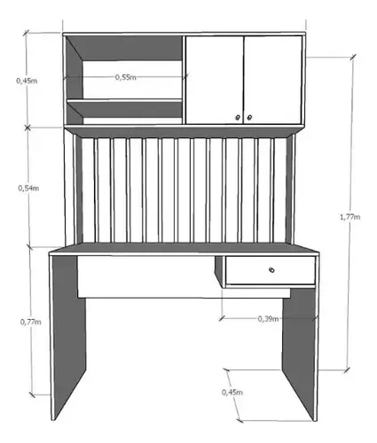 Escritorio Varillado Con Alzada 115 X 177- Cod 3104 Tables