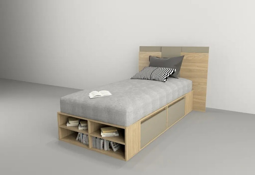 D_893543-MLA45130889396_032021-O.jpg Base Box Para Sommier 1 Plaza- 4 Cajones- Estantes- Cod 6440