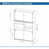 D_895163-MLU78743340117_082024-O.webp Biblioteca Armario Doble Organizador Ptas Corrediz Estantes Color Negro - Haya