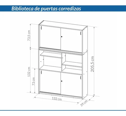 D_895163-MLU78743340117_082024-O.webp Biblioteca Armario Doble Organizador Ptas Corrediz Estantes Color Negro - Haya