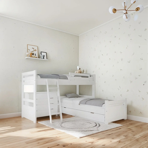 Cucheta Rinconera Con Carro Cama + Comoda. Pino Lustrado