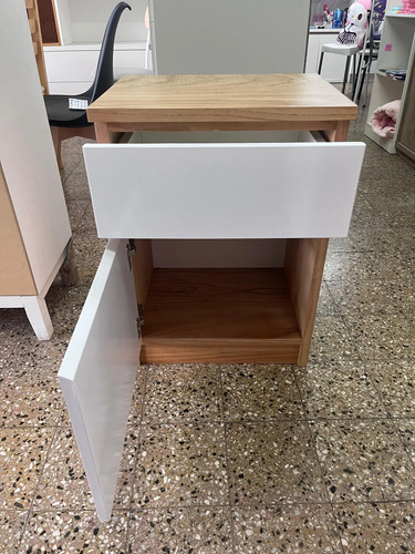 D_898095-MLA76817684759_062024-O.jpg Mesa De Luz 1 Cajon, 1 Puerta- Tapa Paraiso, Con Blanco